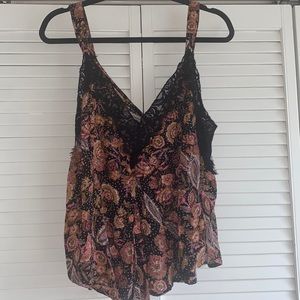 Lace Trimmed Floral Tank By Intimately Free People